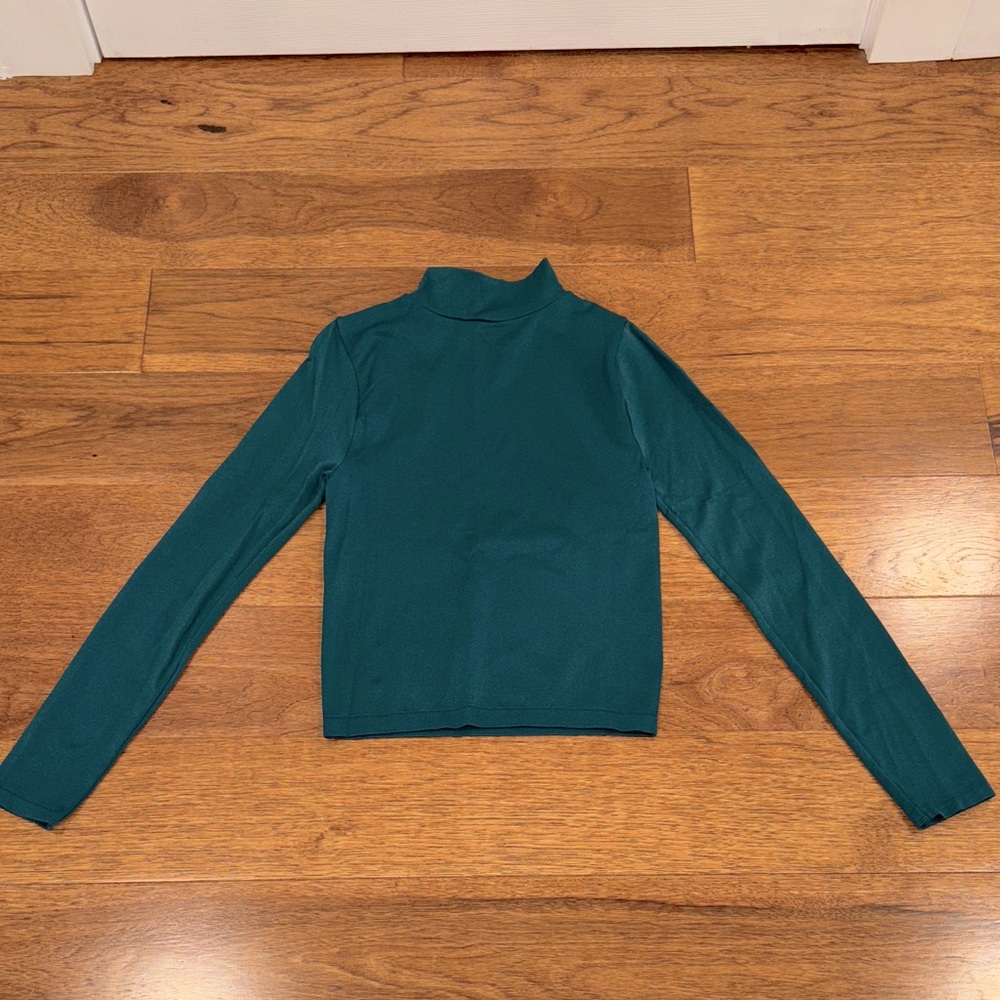 Aura Deep Teal Turtleneck Top